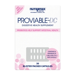 Nutramax Proviable Digestive Health Supplement Multi-Strain Probiotics and Prebiotics for Cats and Dogs