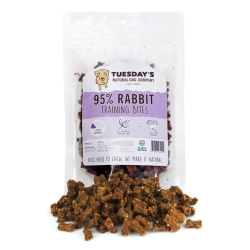 95% Rabbit Training Bites for Dogs by Tuesday's Natural Dog Company – Bone-Shaped, All-Natural Dog Treats