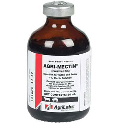 Agri-Mectin (Ivermectin) 1% Sterile Solution Injection for Cattle and Swine
