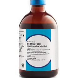 Bio-Mycin 200 injectable antibiotic bottle for cattle and swine – oxytetracycline treatment by Boehringer Ingelheim
