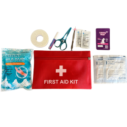 Heartland Pet First Aid Kit with bag, wound care, cold pack, calming strip, and medical tools for pets