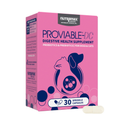 Nutramax Proviable Probiotics for Dogs and Cats, Daily Digestive Health Supplement with Multiple Strains of Bacteria, Cat and Dog Probiotics Plus Prebiotics
