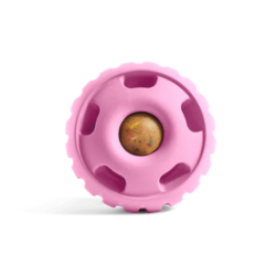 Pink Pupsicle treat dispensing toy for dogs – refillable, dishwasher-safe, enrichment toy