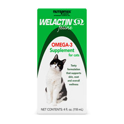 Nutramax Welactin Omega-3 Fish Oil Skin and Coat Health Supplement Liquid For Cats